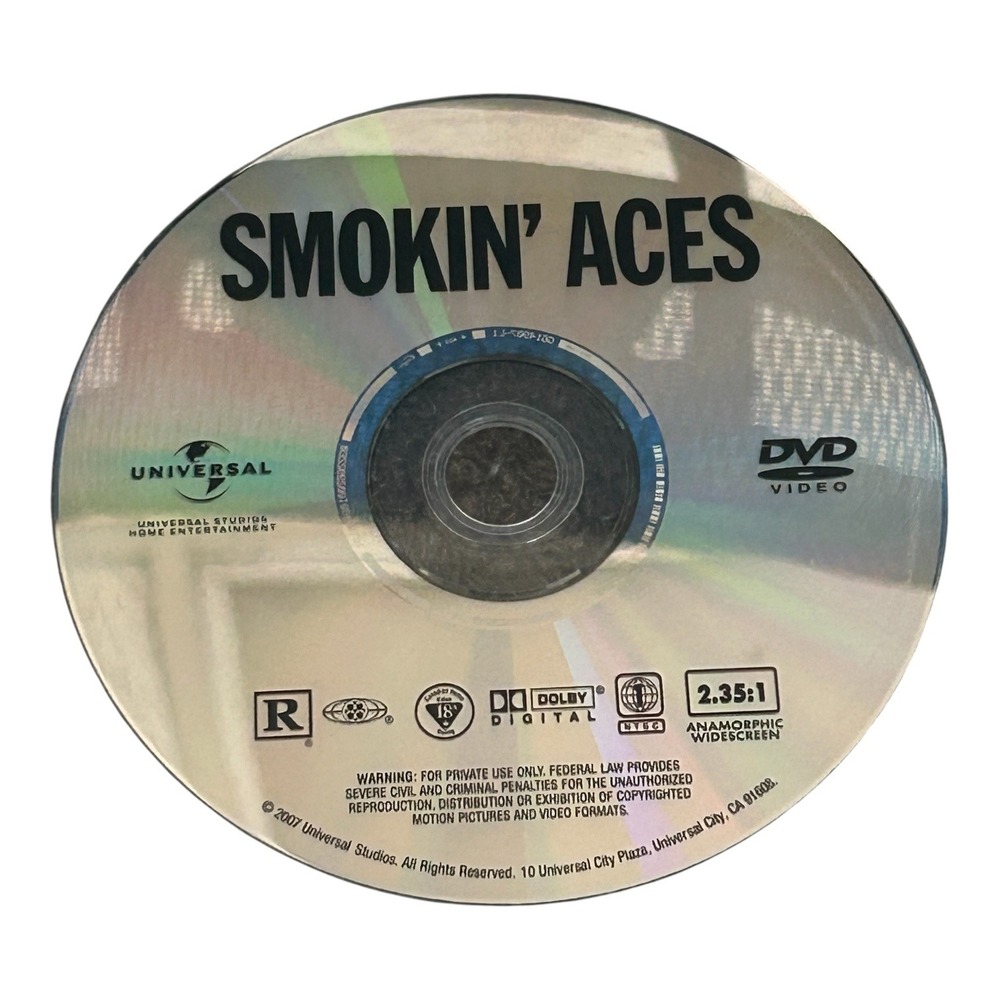 Smokin Aces DVD Disc Only Ryan Reynolds Ben Affleck Action Crime Thriller Tested - Picture 2 of 3